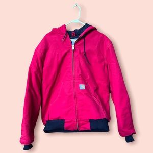 Men’s Vintage Carhartt Quilted Flannel Lined Duck Jacket J140 Red Size Medium